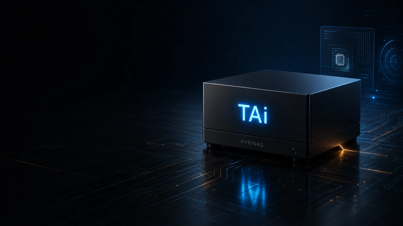 Pyrinas.co TAi transparent AI appliance in a dark enterprise technology environment